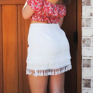Ivory Tassel Skirt